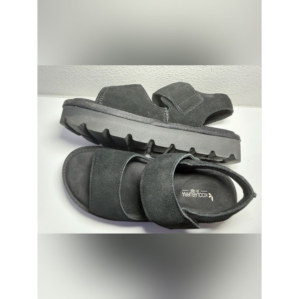 UGG Koolaburra W Tizz Sandal - Black Platform Slide (W/ BLK) Sz 6